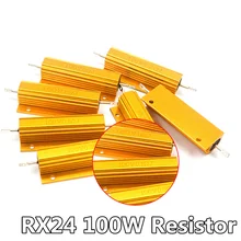 RX24 100W Aluminum Power Metal Shell Case Wirewound Resistor 0.01~200K 0.33 0.5 1 2 5 6 8 10 20 50 100 120 200 300 1K 5K 10K ohm
