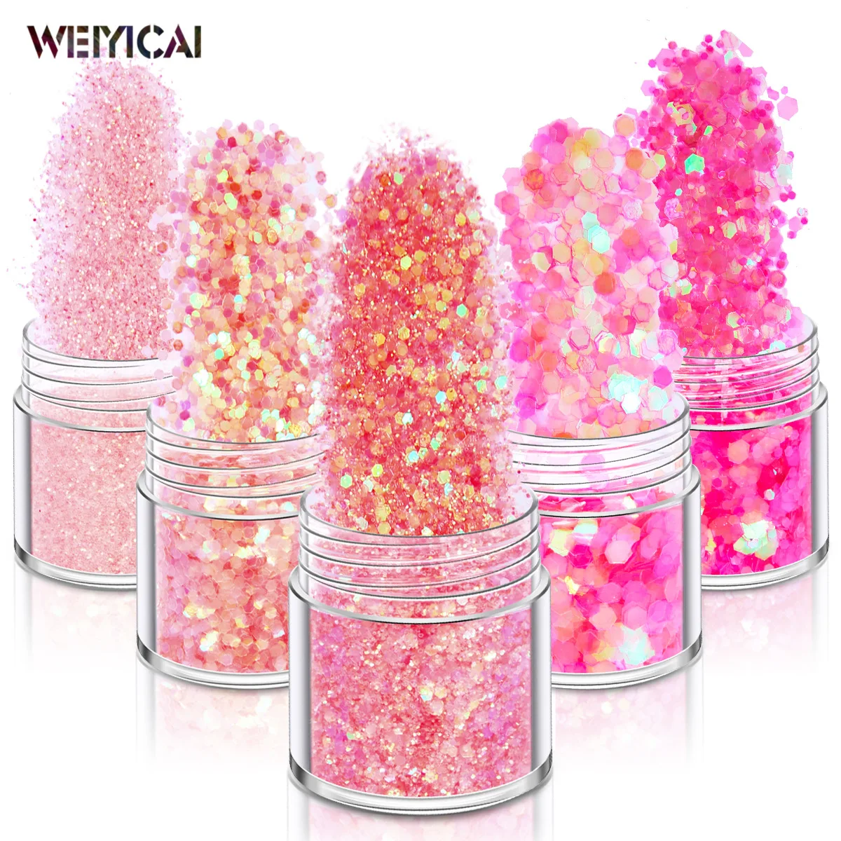 

Nail Art Set 5Pcs Pink Nail Art Sequins Glitter Nail Art Powder Glitter Sequin Gradient Laser Powder For Nail Art Accessories