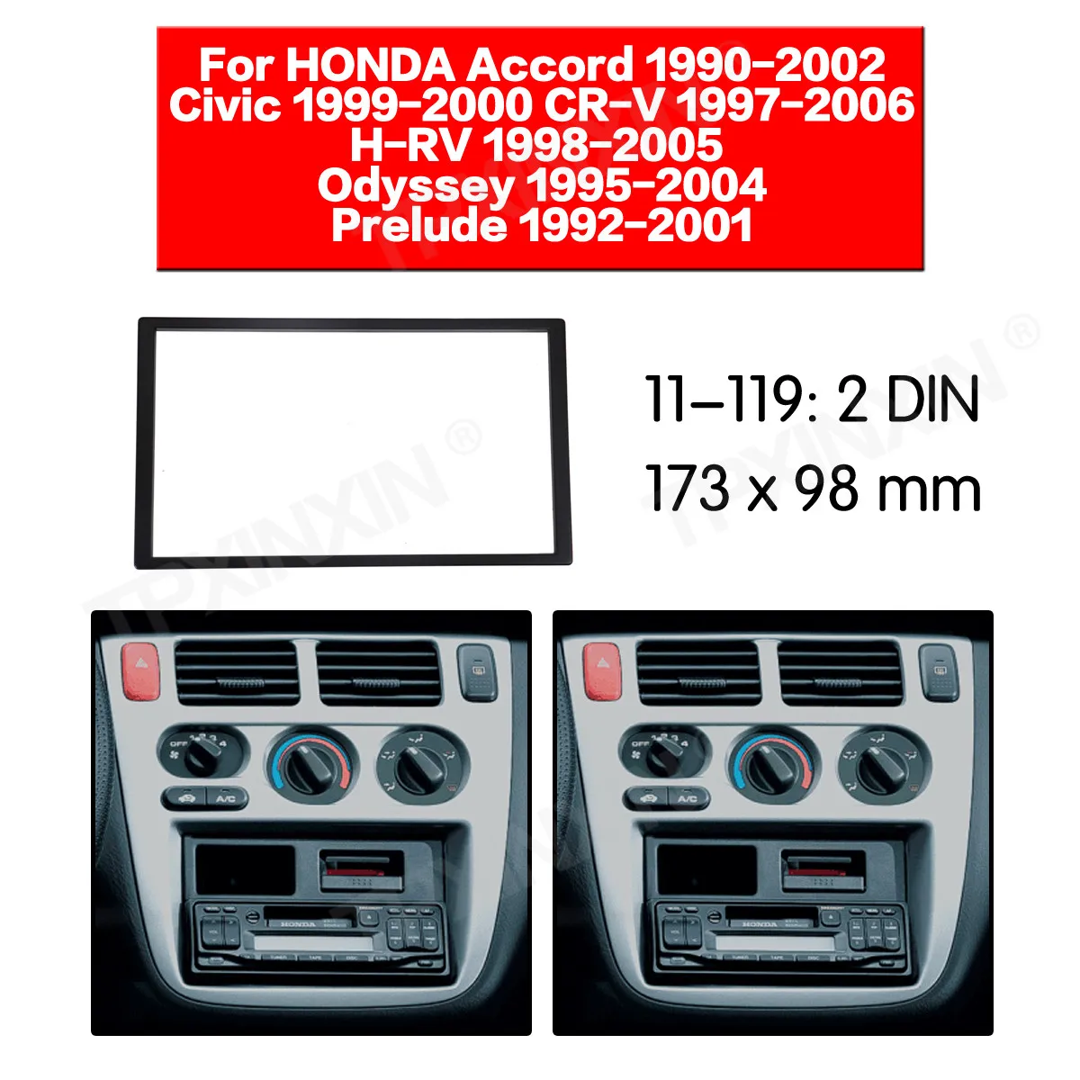 11-119 Автомобильная радиоустановка рамка панель для HONDA Accord 1990-2002 Радио стерео