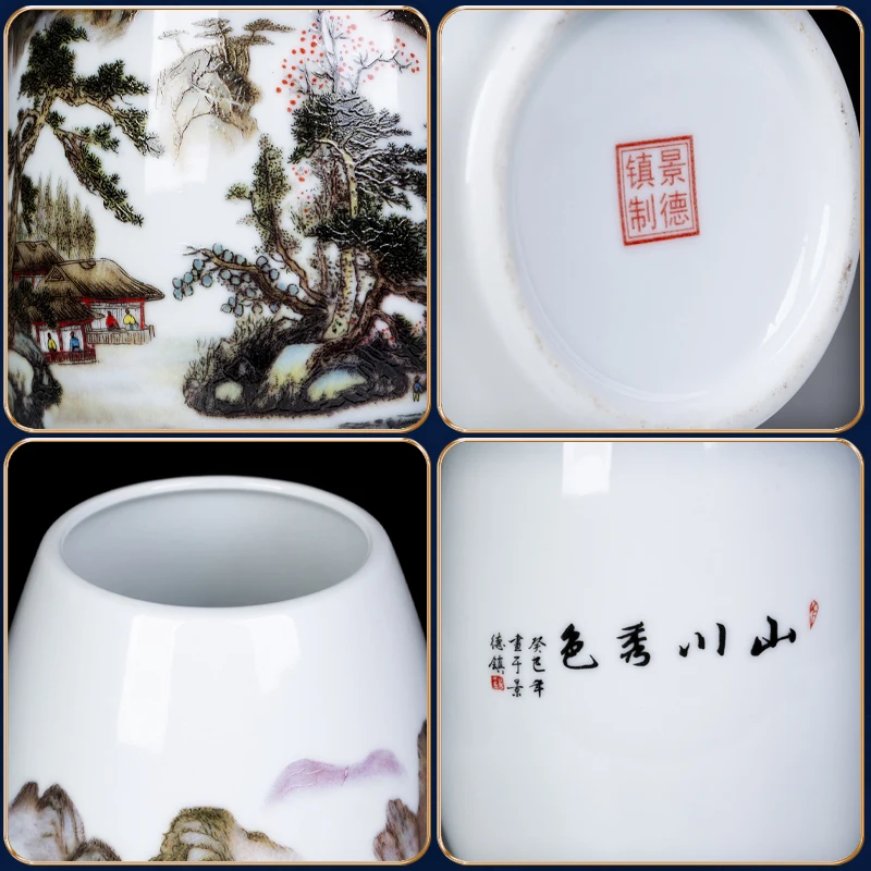 Декоративная керамическая ваза Jingdezhen фарфоровая с пионами пейзажем | Дом и сад