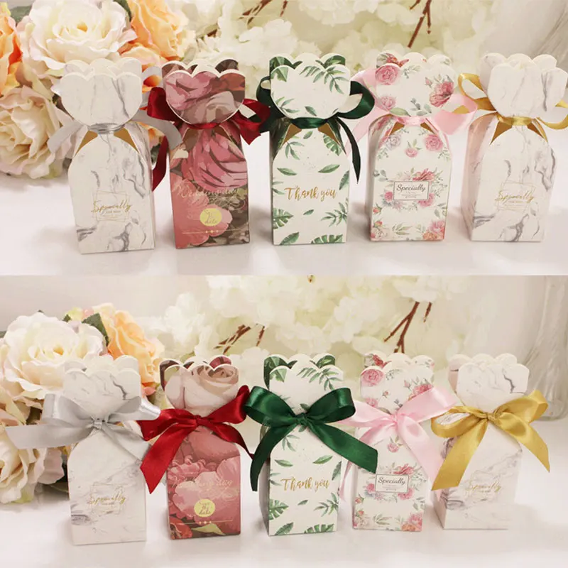 

50Pcs/Set European Style Vase Shape Candy Boxes Bag Paper Creative Wedding Birthday Party Chocolate Gift Box Souvenir Package