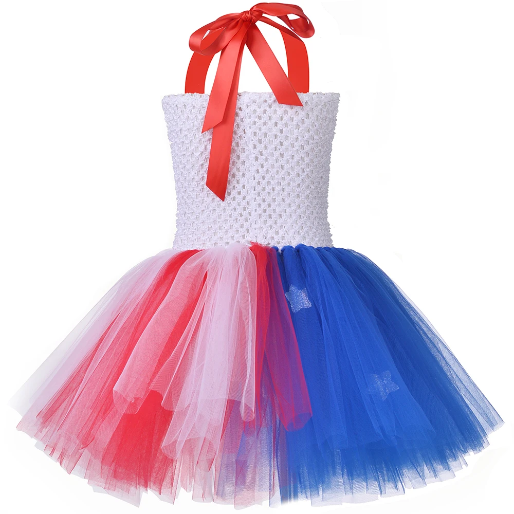 Платье-пачка для девочек с изображением единорога на День Независимости обручем