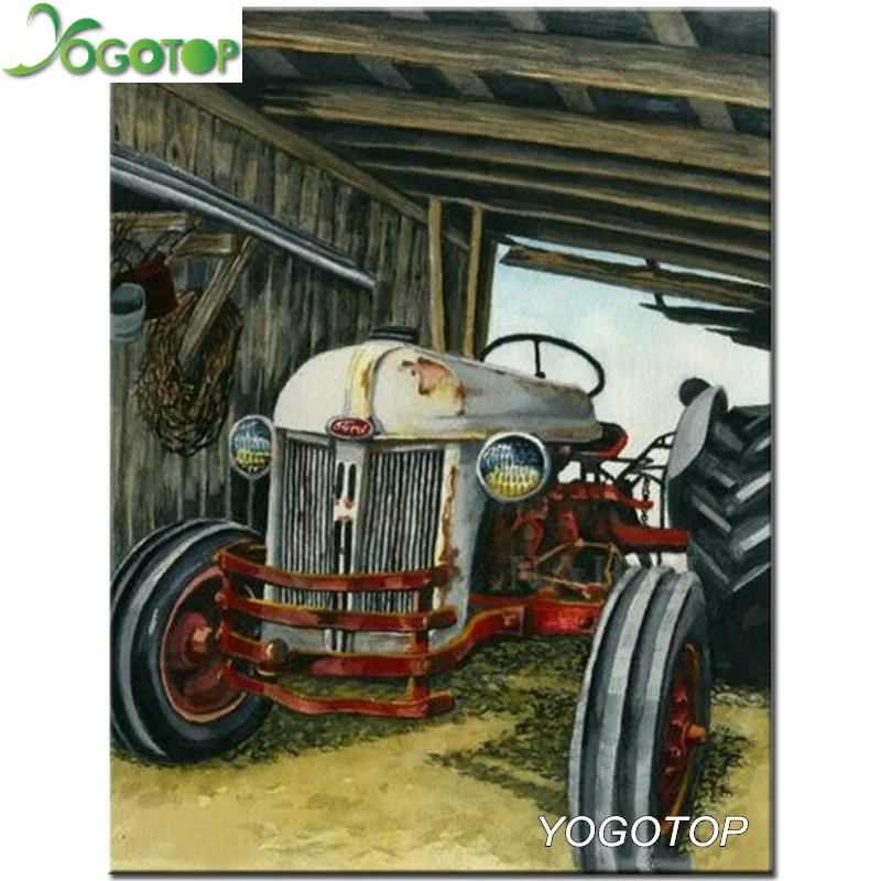 

diy diamond paintings farm tractor classic car diamond embroidery of paintings diamond mosaic sale home decoration YY3021
