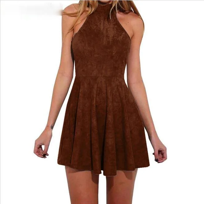

Zoulv Sexy Bandage Bodycon Backless Dresses Women A-Line Solid Sleeveless Hollow Out Halter Party Dress Summer Fashion Dresses