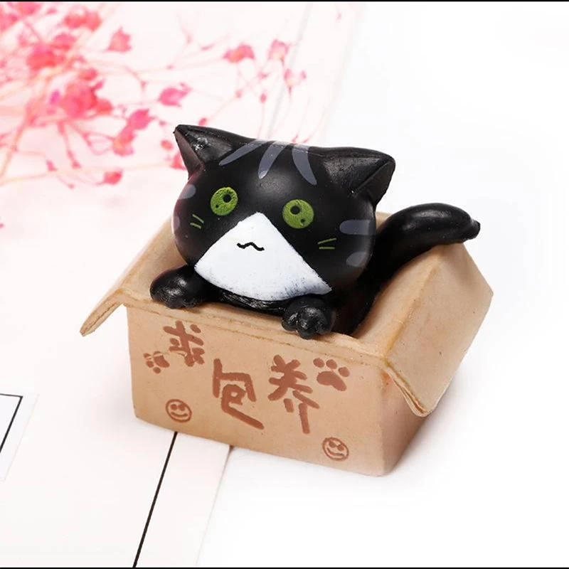 

Cute Mini PVC Animal Miniatures Fairy Garden Decorations Kawaii Cartoon Cat animal Model decoration accessories modern toy