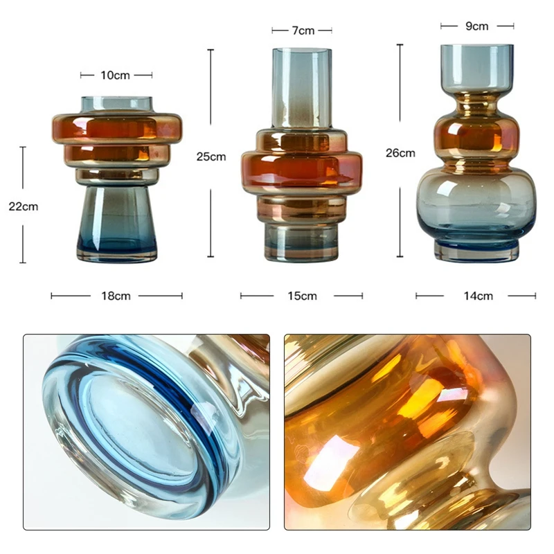 

Glass Vase Home Decoration Small Hydroponic Plant Glass Bottle Living Room Decor Dried Flower Decoration Transparent Flower Vase