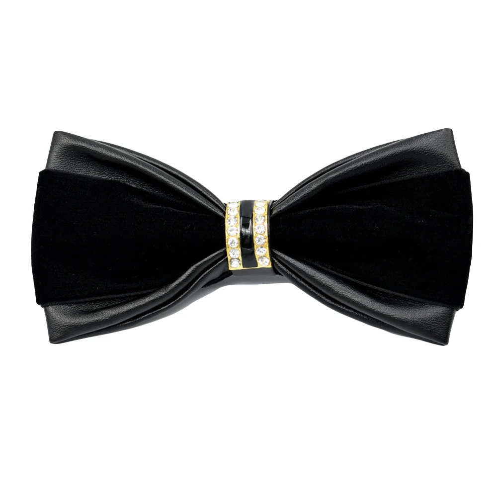 Мужской элегантный бархатный галстук бабочка со стразами Свадебная вечеринка
