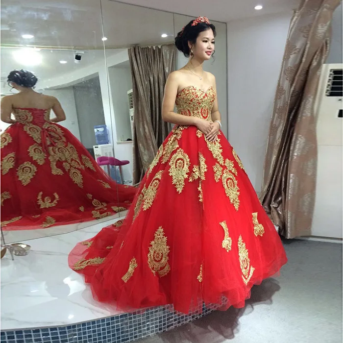 

Wedding Gowns vintage beach plus size Gold white Sweetheart Lace vestidos de novia 2018 robe de mariage mother of bride dresses