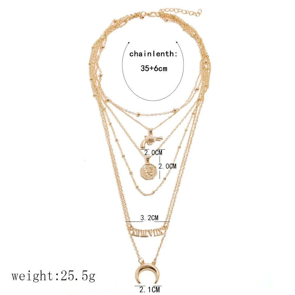 Винтажное многослойное ожерелье-чокер MLING из золотого сплава модное ожерелье с