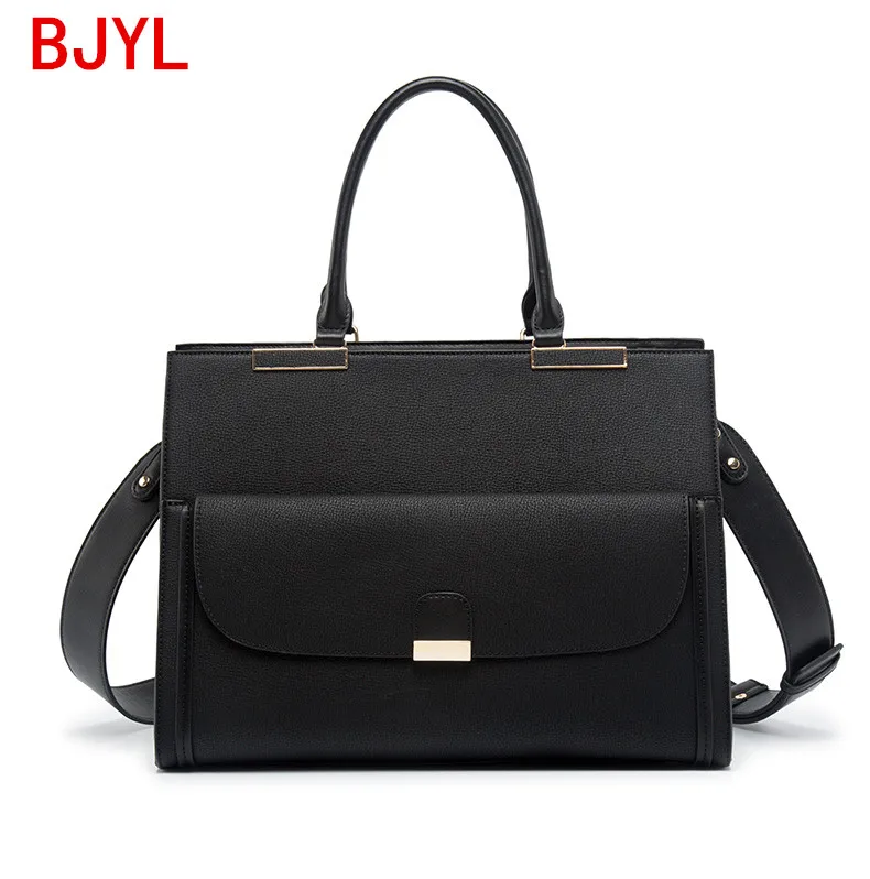 New Luxury Fashion Women Handbag Business Notebook Briefcase Laptop Bag Shoulder Slung Bag Female Official Document Tote Bags PU
