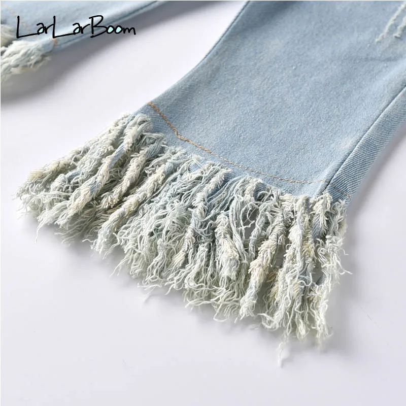 

LarLarBoom Girls Fashion Clothes Set 2020 New Summer Printed Sleeveless Vest Pullover Top + Fringed Jeans 2Pcs Set Kids Suit