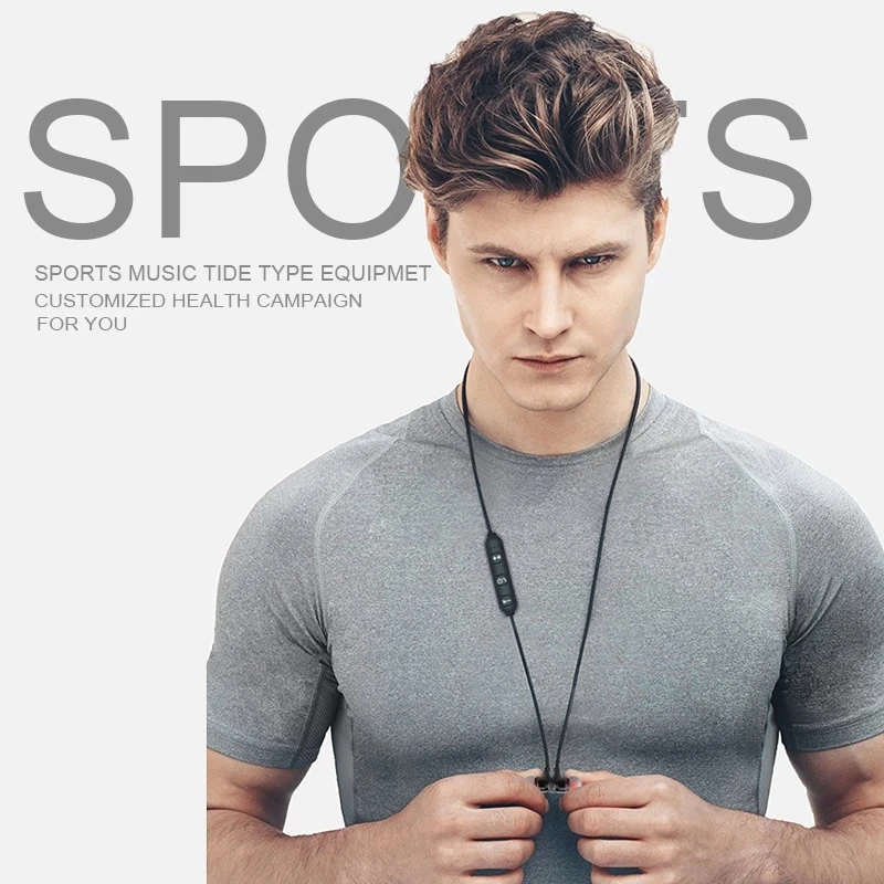 

2021 Magnetic Wireless Bluetooth Earphones Running Music Headset Neckband Sports Earbuds Earphones With Noise Cancelling Mic