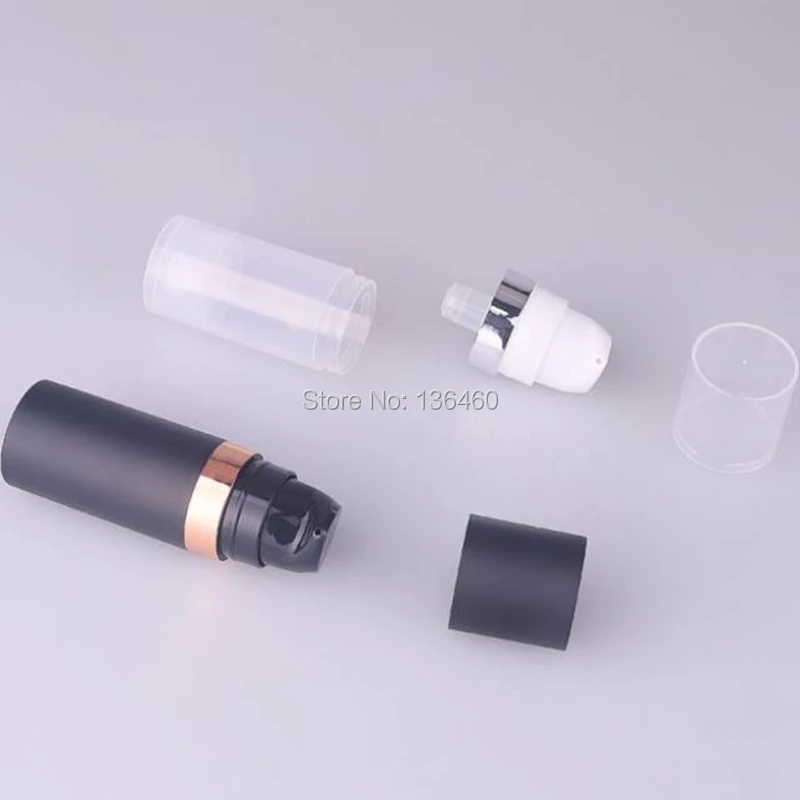 Матовая матовая черная бутылка с насосом безвоздушный дозатор для крема и