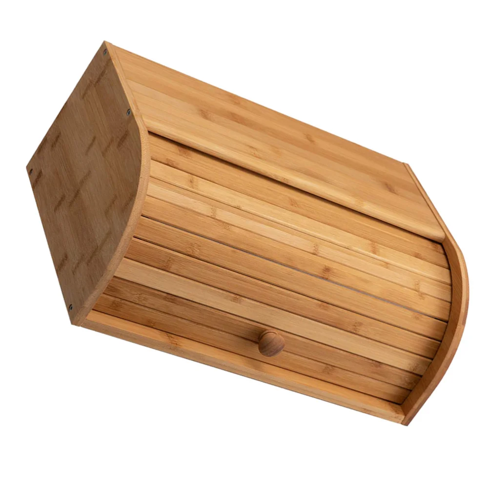 

1pc Bamboo Bread Container Food Storage Bin Multifunction Storage Box for Home