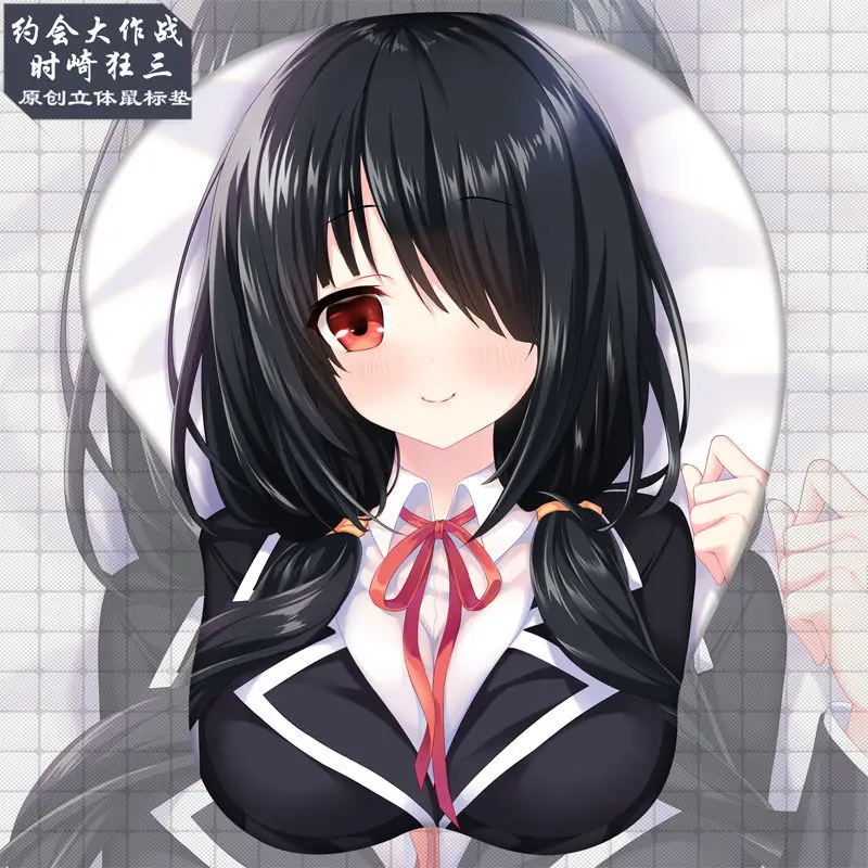 

Anime DATE A LIVE Tokisaki Kurumi Beauty Beautiful Woman Chest Cosplay Silicone 3D Mouse Pad Fabric Wristbands Cartoon Creative