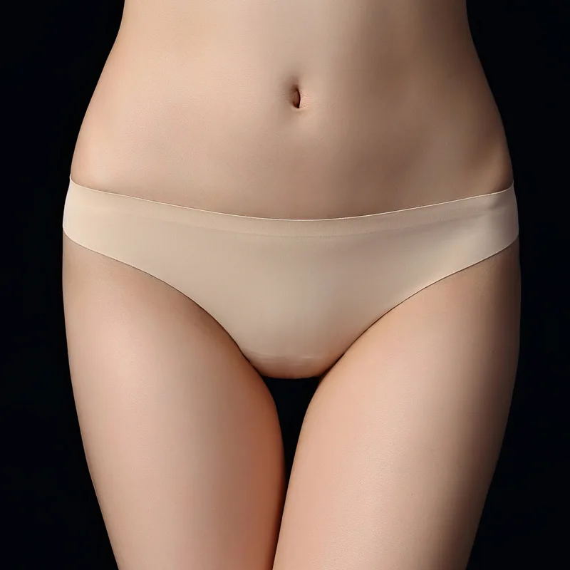 Цельные женские стринги из ледяного шелка бесшовные 3 цвета сексуальные трусики