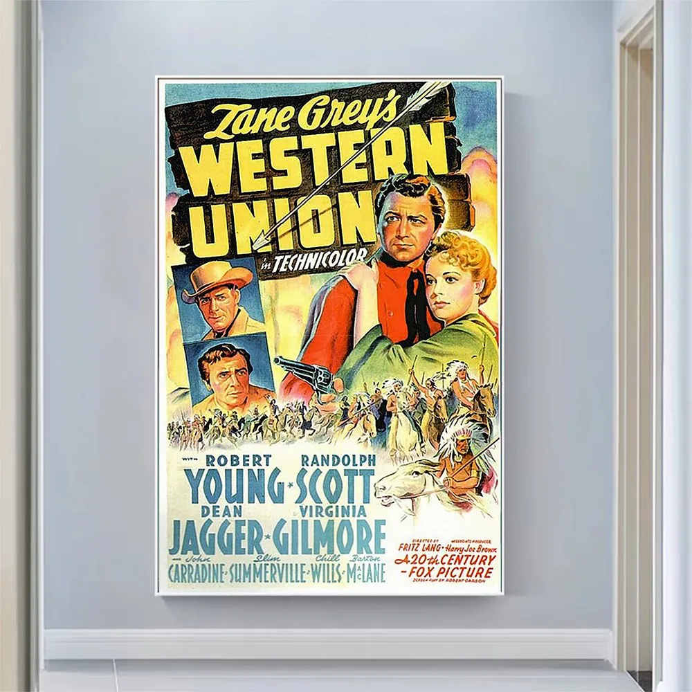 

CP1859 Western Union Classic Hot Movie Print Silk Fabric Poster Indoor Wall Art Decor Gift