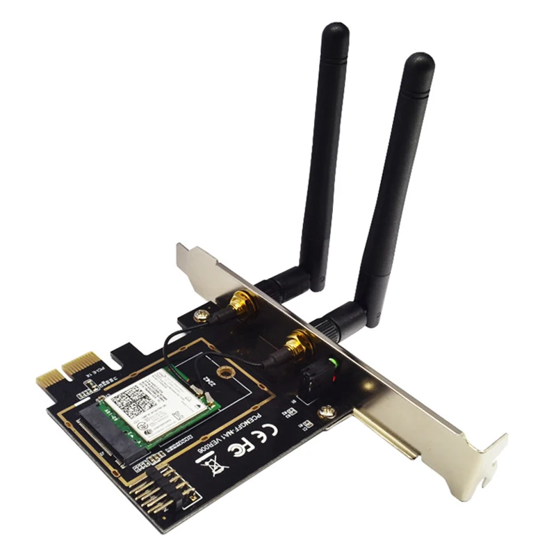

AX200 WIFI6 Wireless Network Card PCI-E to NGFF M.2 WIFI Wireless Module Bluetooth5.1 Desktop Gigabit Network Card