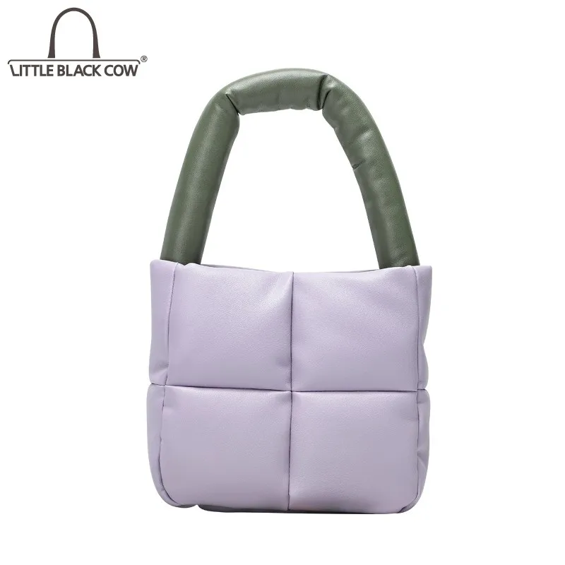 

Autumn Winter Handbag Designer Women Small Tote Mixed Colors Office Ladies Casual Bucket Bag Soft Leather Single Shoulder Bags