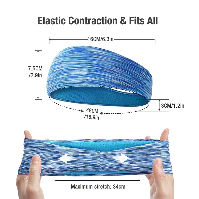 

Sports Headband for Women Yoga Sweat Stretch Turban Elasticity Headbands Men Running Yoga Pilates Basketball Training Hair Bands