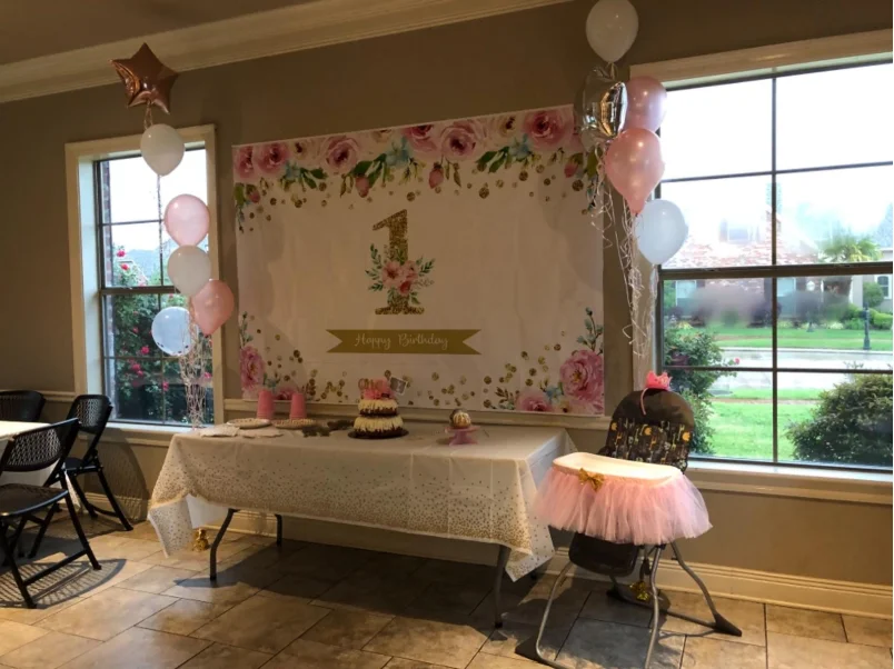 Декор для 1 го дня рождения фон фотосъемки новорожденного ребенка с цветами