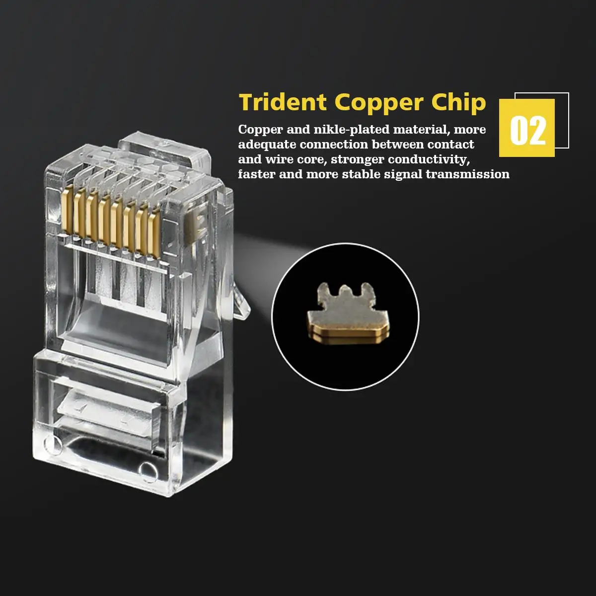 CLAITE 1000 шт. CAT6 разъем EZ RJ45 сетевой кабель модульный 8P8C разъем конец пройти через