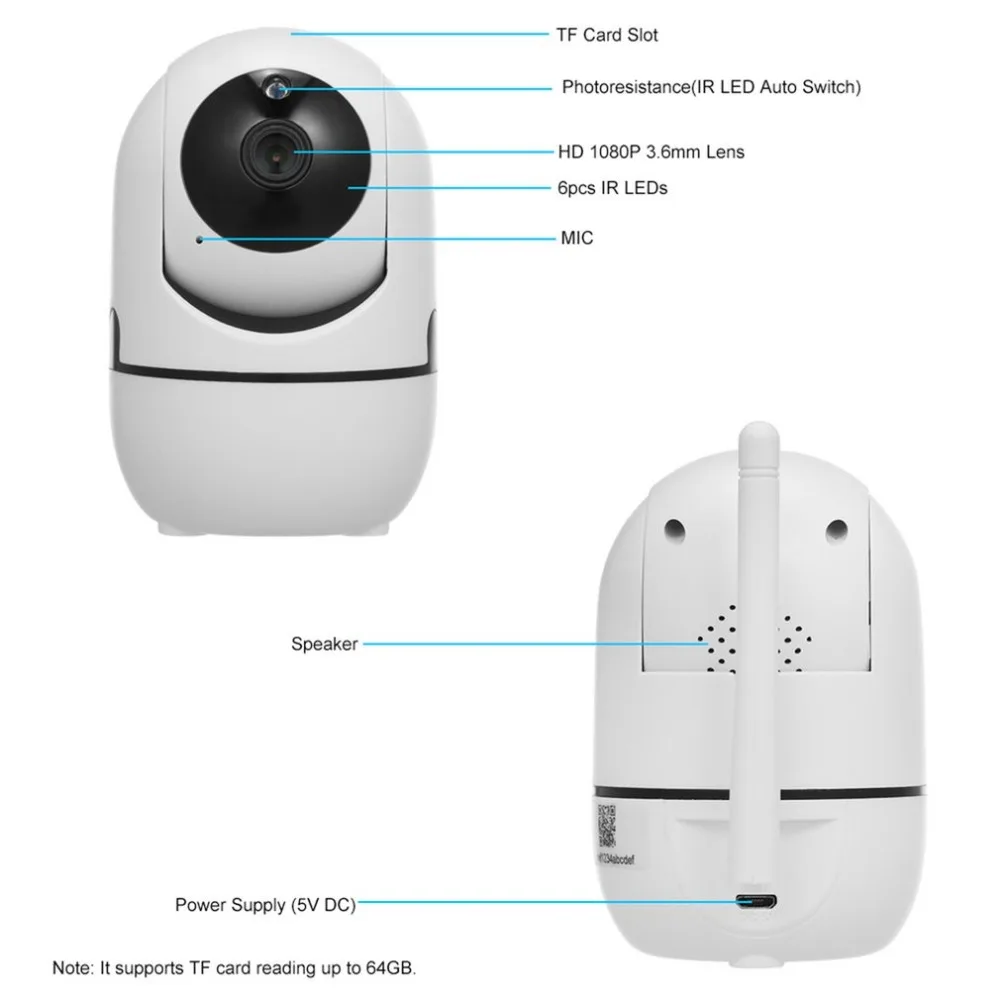 icsee app indoor home 1080p ip camera wifi two ways audio security mini cctv surveillance camera wireless baby monitor free global shipping
