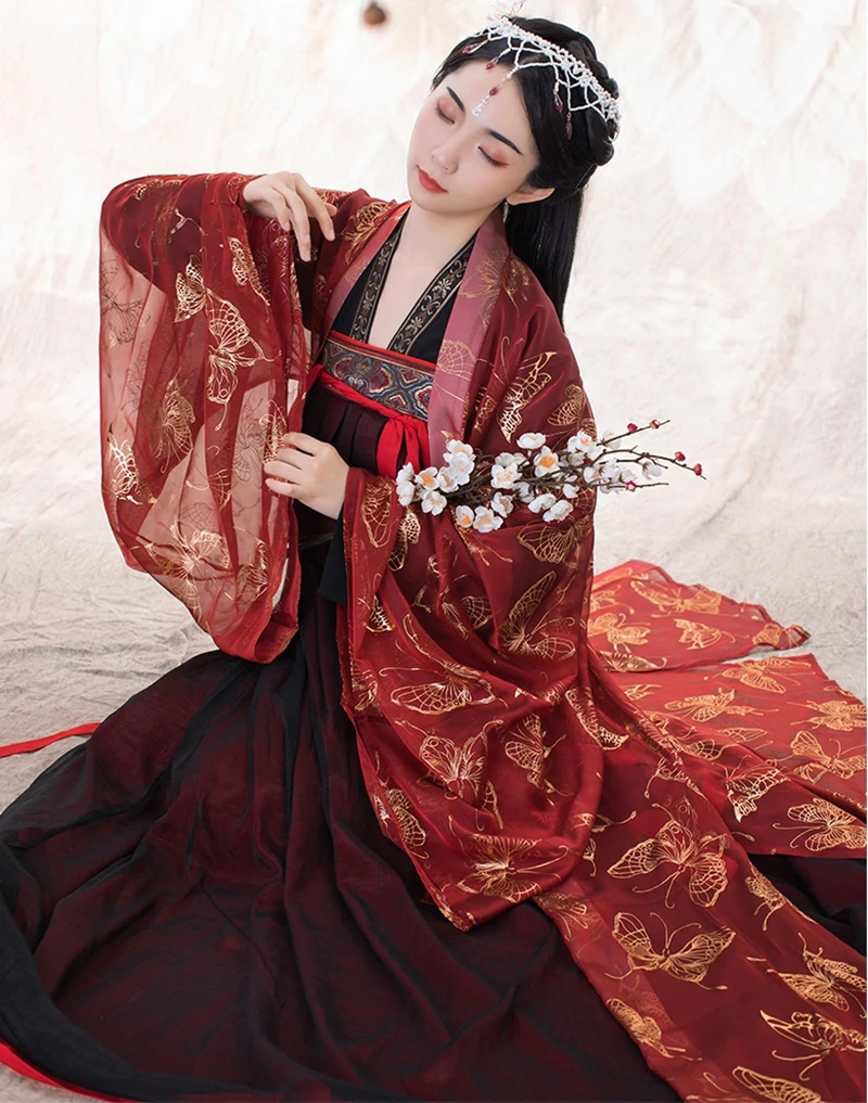 Красота Макияж Новое традиционное китайское платье Hanfu весенние и осенние модели