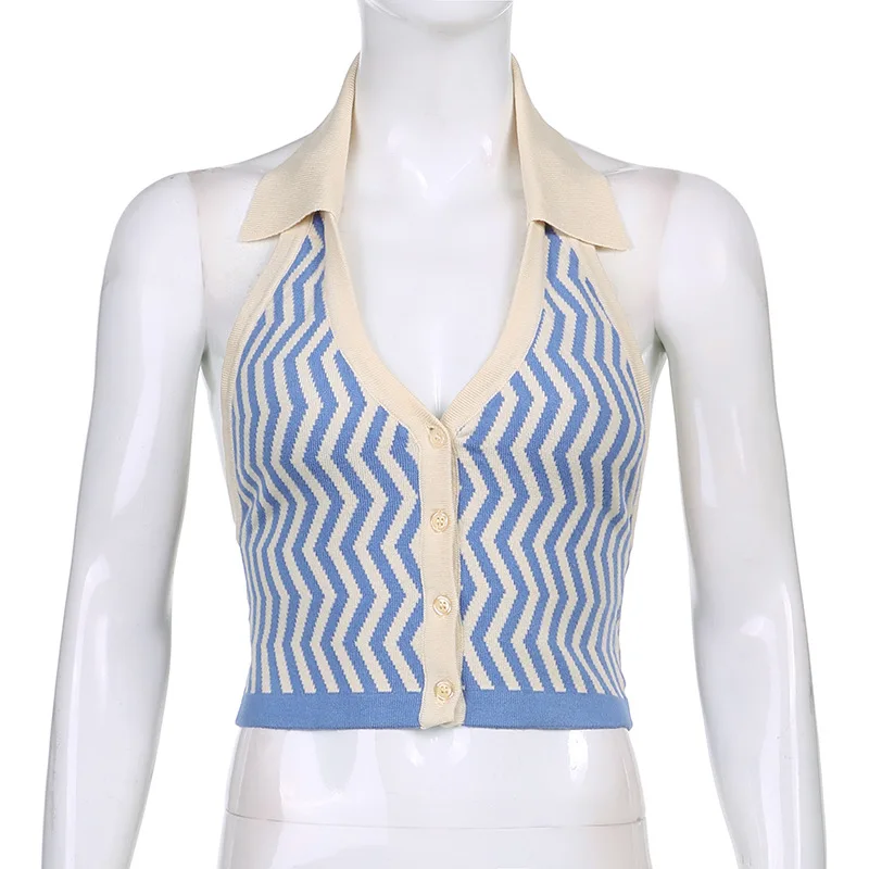 

y2k Halter Tank Top Women Fashion e girl Cyber y2k Clothes 90s 2000s Asthetic Clothes Streetwear Women Sexy V Neck Vintage top