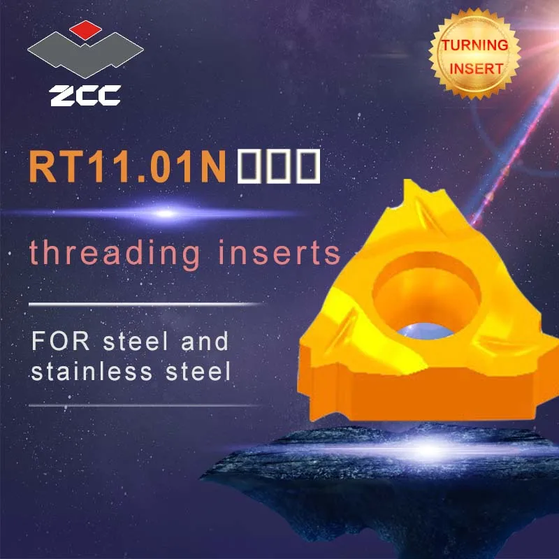 

ZCC thread carbide insert RT11 RT11.01N 1.00GM YBG201 threading tool free shipping