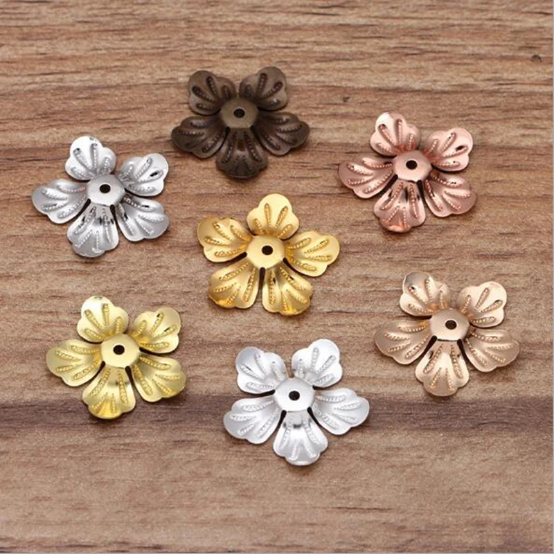 

50pcs/lot 20mm Flower Loose Flower Spacer Bead Caps For Diy Jewelry Making Necklace Handmade Finding Accessories
