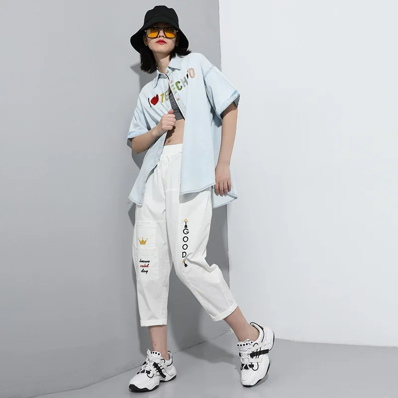 Max LuLu/Новинка 2020 модные летние уличные женские белые повседневные брюки шаровары