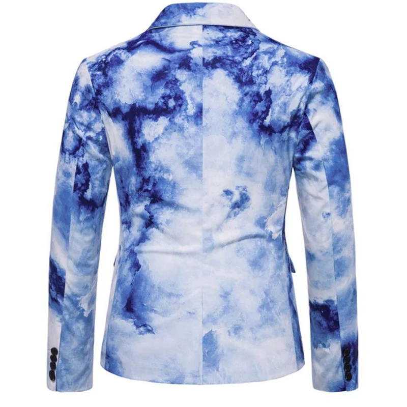 suit coat Formal Printing jacket Wedding Party Men Blazer Button Gentleman Suit Handsome Men's casual | Мужская одежда