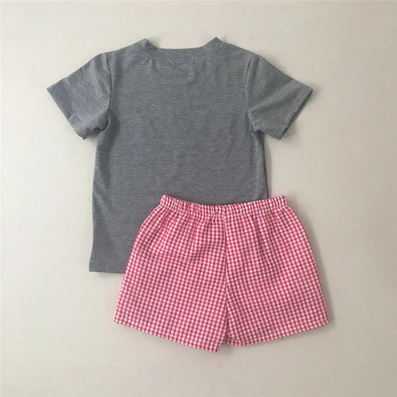 2020 Puresun New Popular Smocked Style Embroidery Chicken Baby Boys Set Cotton Summer Clothing Suit |