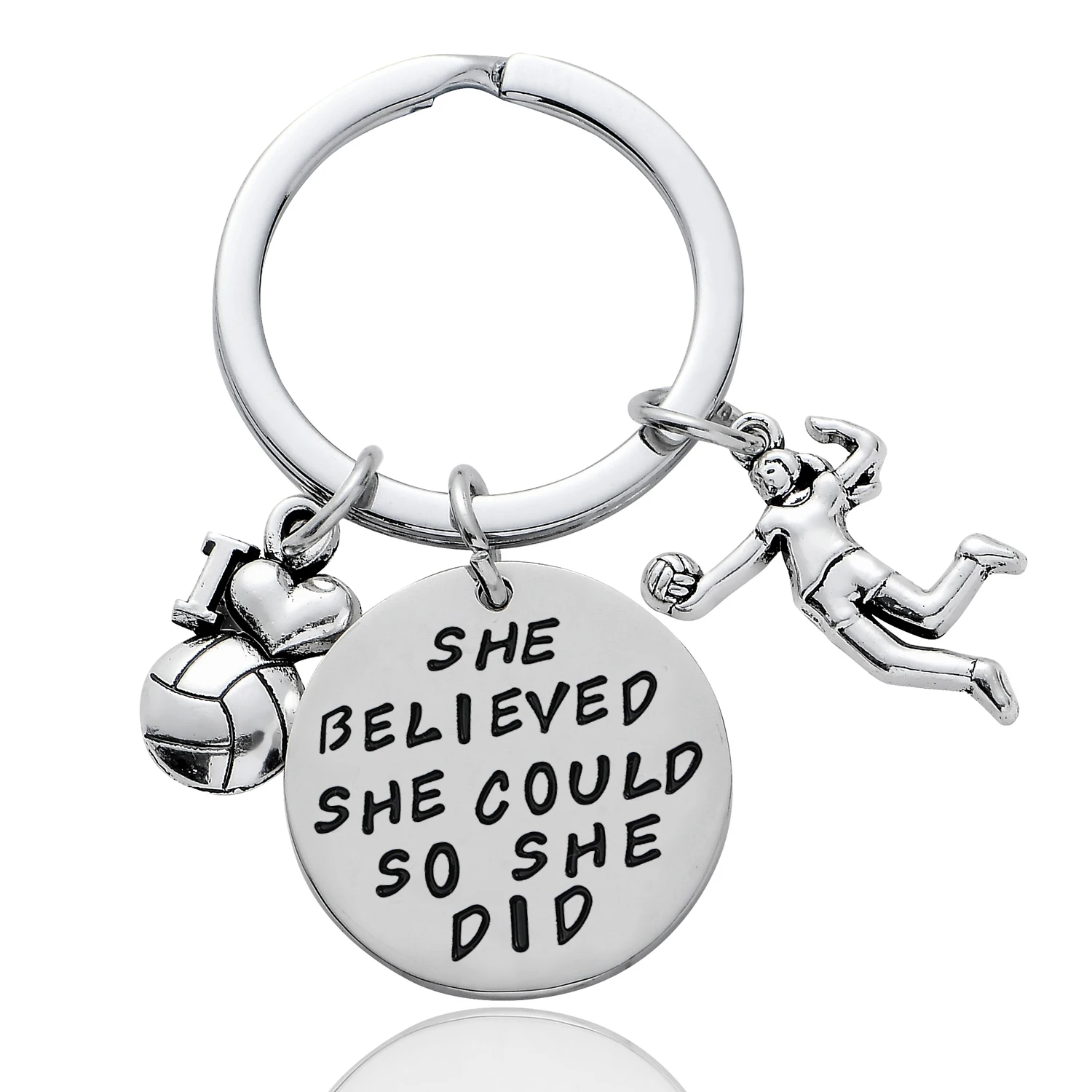 

36 шт., она верила, что она может так сделать брелки волейбольные брелоки, подвесные брелоки для женщин и девушек, спортивные вееры, подарок, ю...