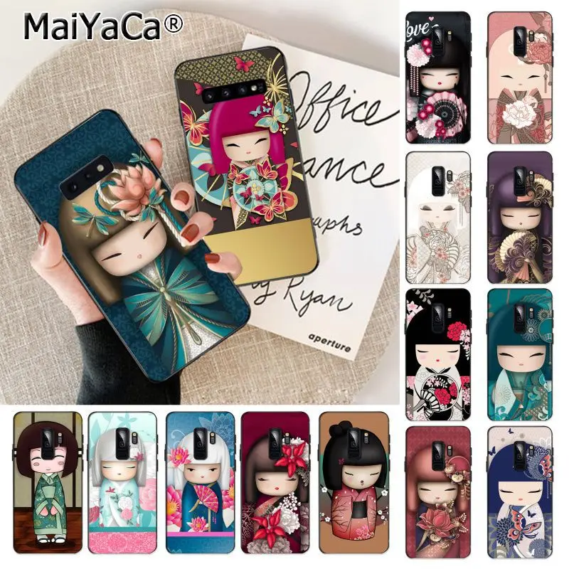 

MaiYaCa kawaii Japanese Kokeshi doll Soft TPU Phone Cover for Samsung S9 S9 plus S6 edge plus S7 S7edge S8 S8plus S10 S10 plus