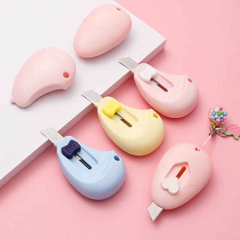 

Cute Solid Color chick Mini Portable Utility Knife Paper Cutter Cutting Paper Razor Blade Office Stationery Escolar Papelaria