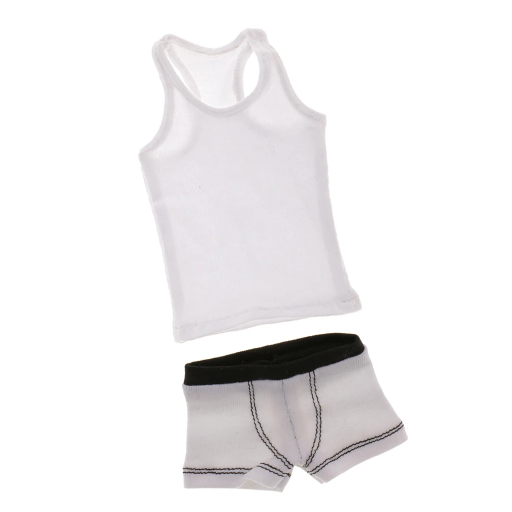 1:6 White Vest Underwear for 12 inch Dragon TTL Male Action Figure |