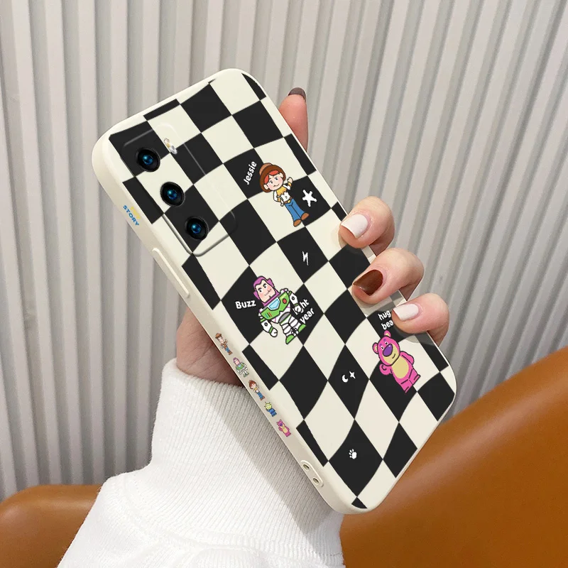 

Ins Checkerboard Shockproof Liquid Case For Huawei P40 P50 P30 P20 Pro Lite Mate 40 30 20 Pro Lite Nova 5t Y7A Phone Back Cover