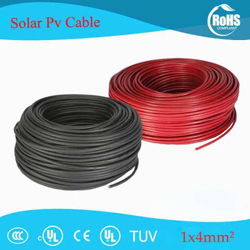 10 м красный + черный 4 0 мм2 (12AWG) фотокабель устойчивый к ультрафиолетовому
