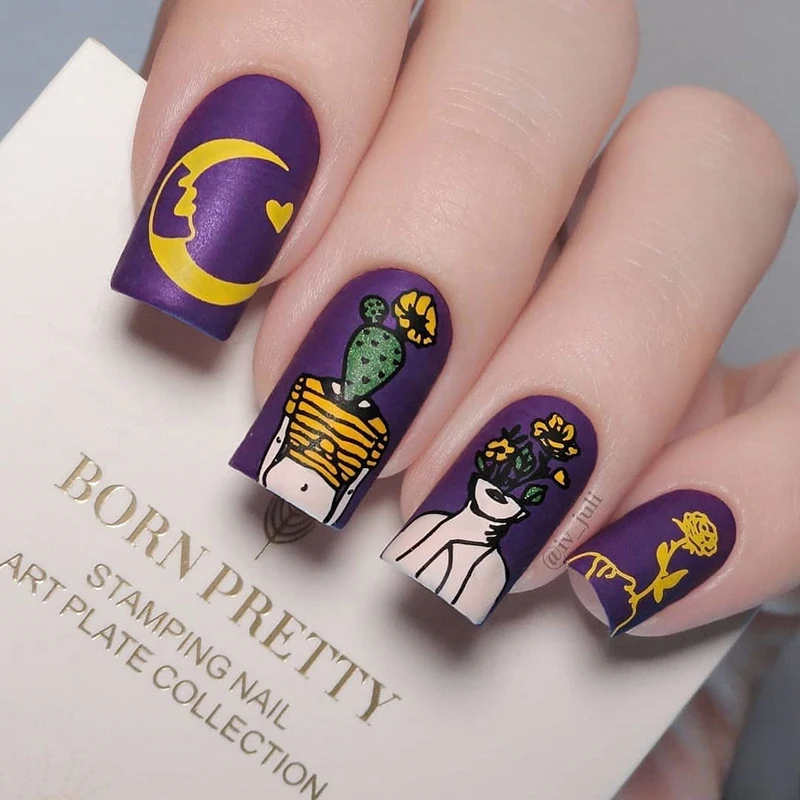 BORN PRETTY прямоугольник ногтей штамповки пластины линии из нержавеющей стали шаблон дизайн ногтей изображение трафарет художника DIY пластины инструмент