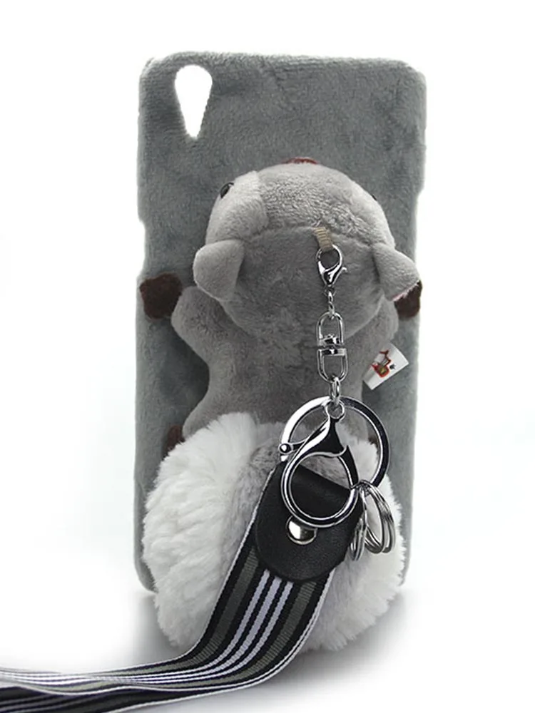 

Small squirrel mobile phone case OPPO vivo Huawei Apple three-dimensional plush doll autumn and winter sets