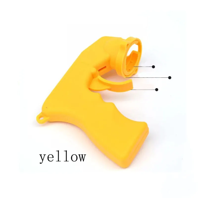 yellow Аэрозоль с ручкой для распылителя, адаптер для обслуживания автомобиля, аэрозоль для ухода за краской с полным захватом, запирающий воротник - Цвет: yellow