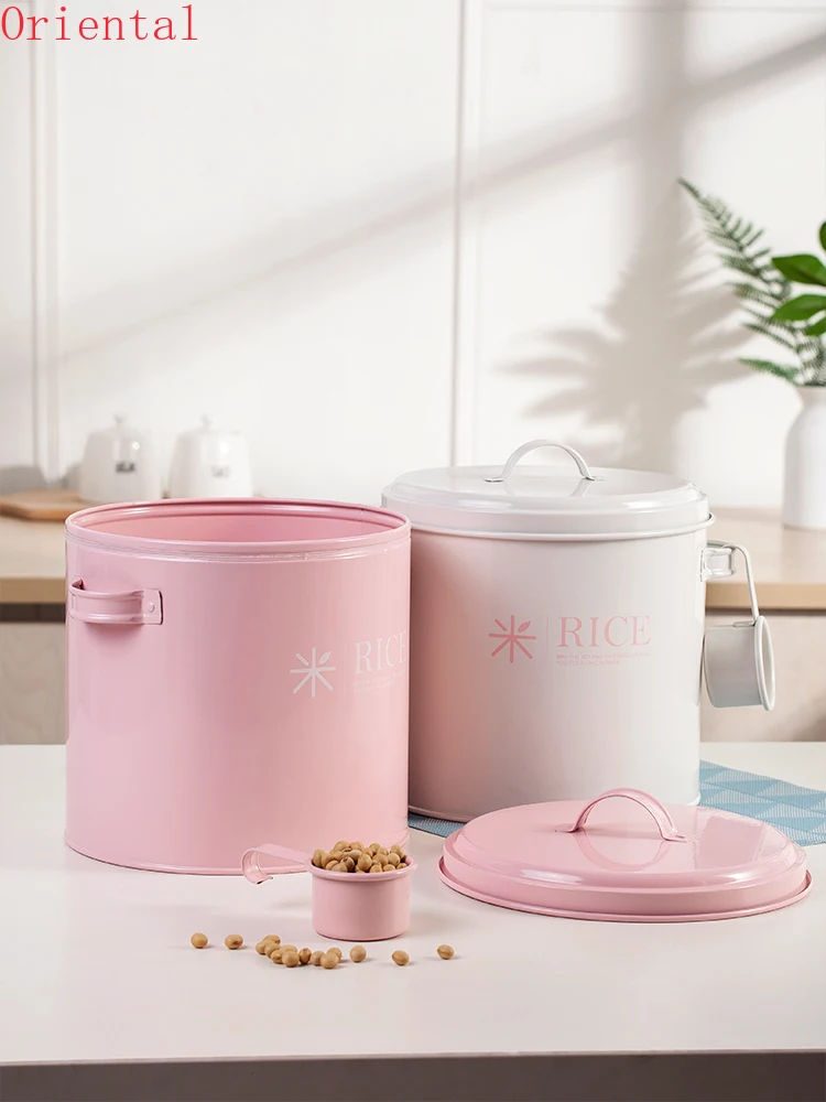 

Sealed Rice Storage Bucket Moisture-proof Insect-proof Sunscreen Flour Bucket Container Cereal Bean Flour Tank Kitchen Supplies