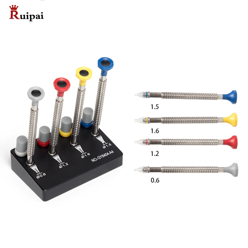 Set of 4 Watch Hand Install Setting Tools Dual Sided with Replaceable Tips Pusher Fitting Kit | Наручные часы