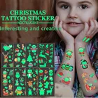 Мультяшные рождественские светящиеся наклейки для татуировок, детские игрушки на 2022 год, новогодние подарки, рождественские украшения, Рождество, Рождество, 2021 Kerst