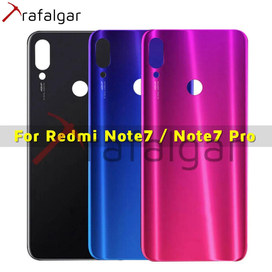 Крышка батарейного отсека для Xiaomi Redmi Note 7 Pro Задняя стеклянная панель Note7 задний