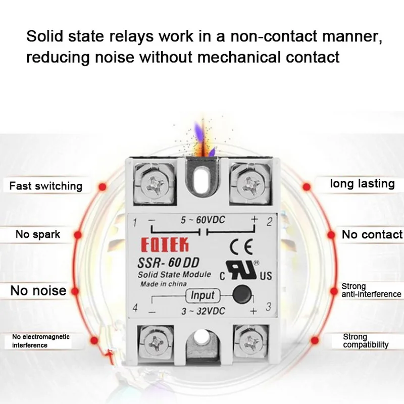 220v Твердые SSR -10DA/25DA/40DA DC Управление белый корпус однофазный Новые поступления |