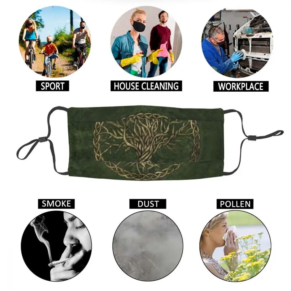 

Yggdrasil Non-Disposable Unisex Adult Mouth Face Mask Vikings Anti Dust Haze Protection Cover Respirator Mouth-muffle