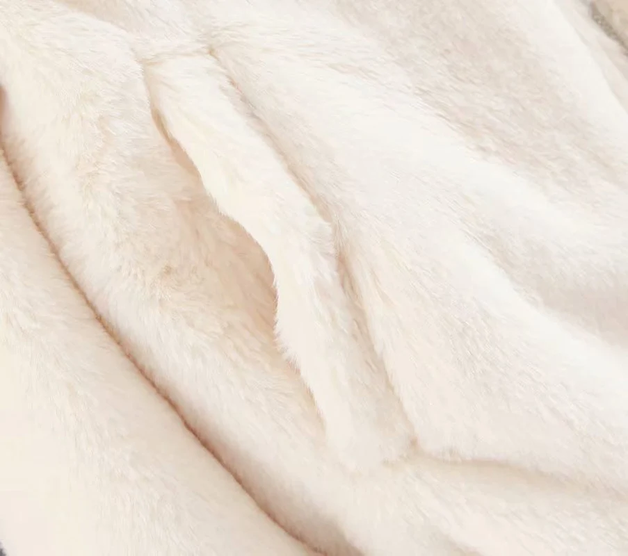 

Fall Faux Rabbit Fur White Short Women's Jacket U20-18886